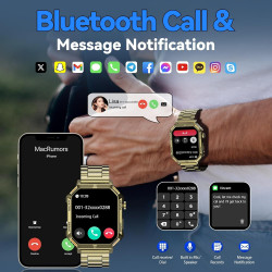Montre Connectée Homme, avec Téléphone, écran HD 1.95'', 100+ Modes Sportifs, Smartwatch Homme, Comptage de Pas, Mesure de Dista