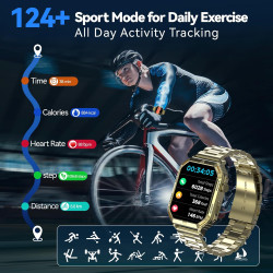 Montre Connectée Homme, avec Téléphone, écran HD 1.95'', 100+ Modes Sportifs, Smartwatch Homme, Comptage de Pas, Mesure de Dista