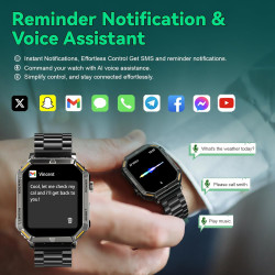 Montre Connectée Homme, avec Téléphone, écran HD 1.95'', 100+ Modes Sportifs, Montre Sport Homme, Comptage de Pas, Mesure de Dis