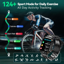 Montre Connectée Homme, avec Téléphone, écran HD 1.95'', 100+ Modes Sportifs, Montre Sport Homme, Comptage de Pas, Mesure de Dis