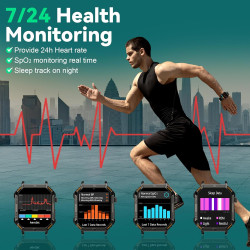 Montre Connectée Homme, avec Téléphone, écran HD 1.95'', 100+ Modes Sportifs, Montre Sport Homme, Comptage de Pas, Mesure de Dis
