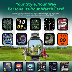 Montre Connectée Homme, avec Téléphone, écran HD 1.95'', 100+ Modes Sportifs, Montre Sport Homme, Comptage de Pas, Mesure de Dis