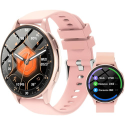 Montre Connectée Multifonction, Écran 5,2 cm, Étanche, Suivi d'Activité, Notifications Intelligentes, Bracelet Silicone Rose