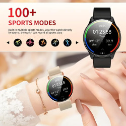 Montre Connectée Multifonction, Écran 5,2 cm, Étanche, Suivi d'Activité, Notifications Intelligentes, Bracelet Silicone Rose