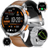 GPS Montre Connectée 48mm LED Lampe/530mAh Batterie, 1,43'' AMOLED Montre Connectée 10ATM Étanche Militaire avec Baromètre, Bous