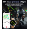 GPS Montre Connectée 48mm LED Lampe/530mAh Batterie, 1,43'' AMOLED Montre Connectée 10ATM Étanche Militaire avec Baromètre, Bous