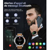 GPS Montre Connectée 48mm LED Lampe/530mAh Batterie, 1,43'' AMOLED Montre Connectée 10ATM Étanche Militaire avec Baromètre, Bous
