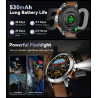 GPS Montre Connectée 48mm LED Lampe/530mAh Batterie, 1,43'' AMOLED Montre Connectée 10ATM Étanche Militaire avec Baromètre, Bous