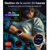 GPS Montre Connectée 48mm LED Lampe/530mAh Batterie, 1,43'' AMOLED Montre Connectée 10ATM Étanche Militaire avec Baromètre, Bous