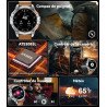 GPS Montre Connectée 48mm LED Lampe/530mAh Batterie, 1,43'' AMOLED Montre Connectée 10ATM Étanche Militaire avec Baromètre, Bous
