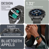 Montre connectée homme avec appels bleutooth, 1.43" amoled smartwatch avec 120+ modes sportifs, etanche ip68 montre connectee av