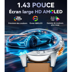 Montre Connectée Homme GPS Intégré,Lampe de Poche,Montre de Fitness avec110+ Modes Sportifs,24/7 Surveillance de la Santé,30 Jou