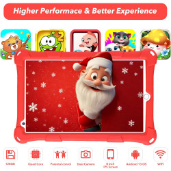 Tablette Enfants, 8 Pouces, Android, 6+10 RAM, 128 Go ROM (Carte TF 256 Go), certifiée Google, Logiciel Enfant préinstallé, Wi-F