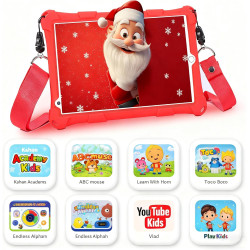 Tablette Enfants, 8 Pouces, Android, 6+10 RAM, 128 Go ROM (Carte TF 256 Go), certifiée Google, Logiciel Enfant préinstallé, Wi-F