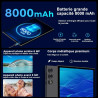 Android 15 Tablette 10 Pouces avec Gemini AI, 30 Go RAM + 128 Go ROM (Extensible Jusqu'à 2 To), WiFi 6, 8000 mAh, Widevine L1, O