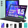 Android 15 Tablette 10 Pouces avec Gemini AI, 30 Go RAM + 128 Go ROM (Extensible Jusqu'à 2 To), WiFi 6, 8000 mAh, Widevine L1, O