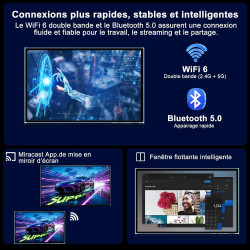 Android 15 Tablette 10 Pouces avec Gemini AI, 30 Go RAM + 128 Go ROM (Extensible Jusqu'à 2 To), WiFi 6, 8000 mAh, Widevine L1, O