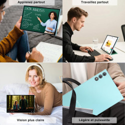 Android 15 Tablette 10 Pouces avec Gemini AI, 30 Go RAM + 128 Go ROM (Extensible Jusqu'à 2 To), WiFi 6, 8000 mAh, Widevine L1, O