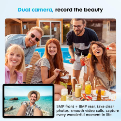 10" android 15 tablet: 24 gb ram + 128 gb rom (1 tb max), octa-core, 1280x800 hd ips touchscreen, 5mp+8mp cameras, 6000mah, with