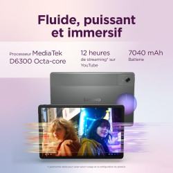 Lenovo idea tab - tablette tactile, ia intégrée 11'' 2.5k, 90hz (mediatek dimensity 6300, 8coeurs, ram 8go, ufs 2.2 128go, andro