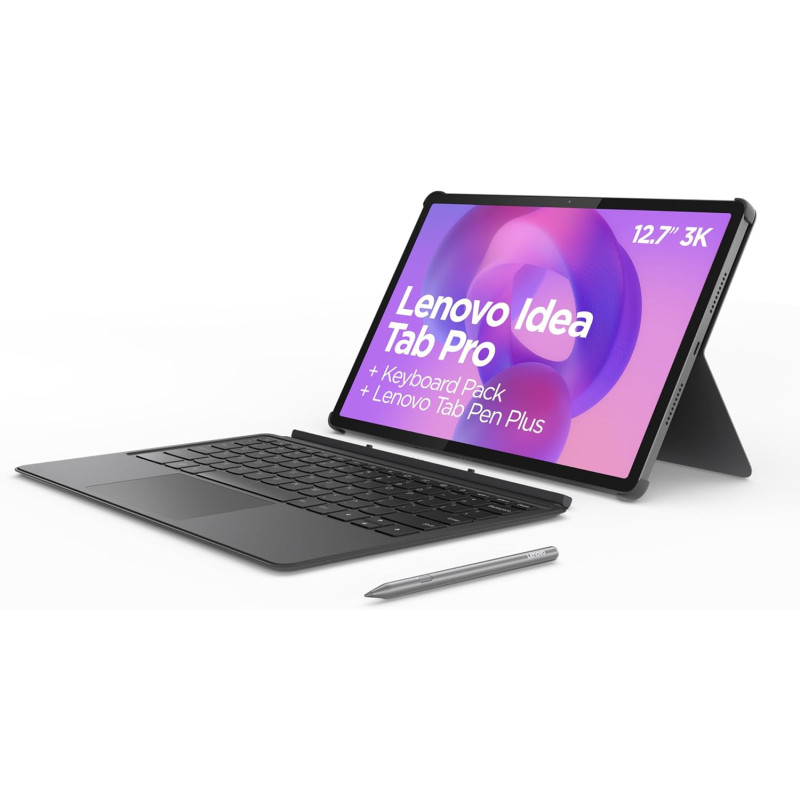 Lenovo idea tab pro - tablette tactile, ia intégrée 12.7'' 3k, 144hz (mediatek dimensity 8300, 8coeurs, ram 8go, ufs 4.0 256go, 