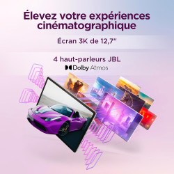 Lenovo idea tab pro - tablette tactile, ia intégrée 12.7'' 3k, 144hz (mediatek dimensity 8300, 8coeurs, ram 8go, ufs 4.0 256go, 