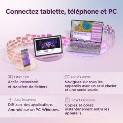 Lenovo idea tab pro - tablette tactile, ia intégrée 12.7'' 3k, 144hz (mediatek dimensity 8300, 8coeurs, ram 8go, ufs 4.0 256go, 