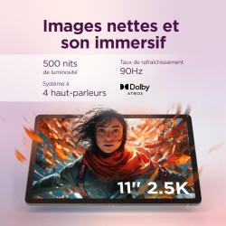 Lenovo idea tab - tablette tactile, ia intégrée 11'' 2.5k, 90hz (mediatek dimensity 6300, 8coeurs, ram 8go, ufs 2.2 128go, andro