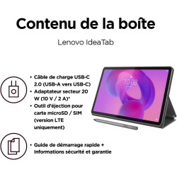 Lenovo idea tab - tablette tactile, ia intégrée 11'' 2.5k, 90hz (mediatek dimensity 6300, 8coeurs, ram 8go, ufs 2.2 128go, andro