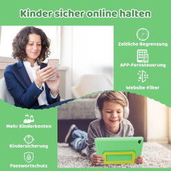 Tablette Android pour Enfants, Tablette pour Enfants, 8 Go + 64 Go (Extensible jusqu'à 128 Go), contrôle Parental, logiciels pou