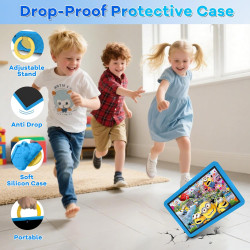 DMOAO Tablette Enfants 10 Pouces Android 15 avec 30Go RAM (TF 2To), 5G WI-FI 6, Widevine L1, Contrôle Parental, 8-Core, Tablette