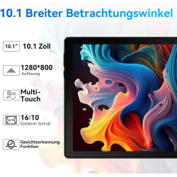 Tablette android 15, 10 pouces tablette, 20go + 64go (extensible à 1 tb), tablette android avec bleutooth 5.3, wifi 6, double ap
