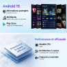 Tablette 10 pouces android 15 2026, 16 go ram, processeur 5 cœurs, écran hd ips 1280x800, double caméra, wifi 6 5g, bleutooth 5.