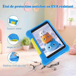 Tablette enfants 7 pouces android, tablette éducative pour enfant avec écran hd, 5 go ram + 32 go rom (tf 128 go), contrôle pare