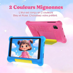Tablette enfants 7 pouces android, tablette éducative pour enfant avec écran hd, 5 go ram + 32 go rom (tf 128 go), contrôle pare