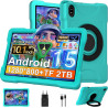 Tablette 10 pouces android 15 avec 30go ram+tf 2to,octa-core 2.0 ghz/gms, gemini ai/widevine l1,wifi 6/bleutooth 5.0,5mp+8mp,128