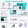 Tablette 10 pouces android 15 avec 30go ram+tf 2to,octa-core 2.0 ghz/gms, gemini ai/widevine l1,wifi 6/bleutooth 5.0,5mp+8mp,128