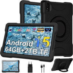 Tablette 10 pouces avec 30go ram+tf 2to,octa-core 2.0 ghz/gms, gemini ai/widevine l1/éducative,5g wifi/bleutooth 5.0,5mp+8mp/fhd