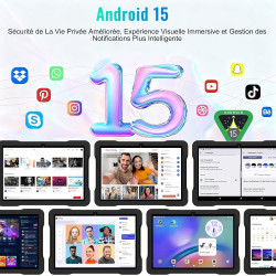 Tablette 10 pouces avec 30go ram+tf 2to,octa-core 2.0 ghz/gms, gemini ai/widevine l1/éducative,5g wifi/bleutooth 5.0,5mp+8mp/fhd