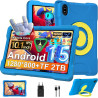Tablette android 15 10 pouces avec 30go ram+tf 2to,octa-core/gms,gemini ai/widevine l1,wifi 6/bleutooth 5.0,5mp+8mp/1280*800, co