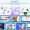Tablette android 15 10 pouces avec 30go ram+tf 2to,octa-core/gms,gemini ai/widevine l1,wifi 6/bleutooth 5.0,5mp+8mp/1280*800, co