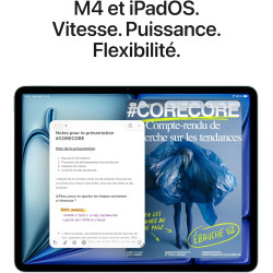 Apple iPad Air 13 Pouces (M4) : Écran Liquid Retina, 256 Go, Caméras Avant/arrière 12 MP, Wi‑FI 7 avec Apple N1, Touch ID, Auton