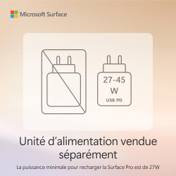 Microsoft Surface Pro | Copilot+ PC | Ecran Tactile LCD 12” | Snapdragon® X Plus | 16Go RAM | Stockage 512Go | Dernier Modèle | 