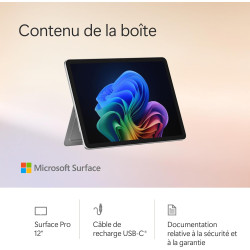 Microsoft Surface Pro | Copilot+ PC | Ecran Tactile LCD 12” | Snapdragon® X Plus | 16Go RAM | Stockage 256Go | Dernier Modèle | 