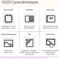 Microsoft Surface Pro (Chargeur Non Inclus) | Copilot+ PC | Ecran Tactile OLED 13 | Snapdragon® X Elite | 16Go RAM | SSD 512To |