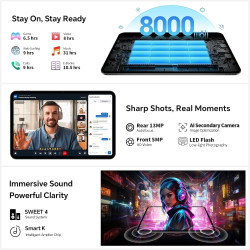 TECLAST T65 Tablette 13.4" Android 16, Écran 120Hz, Dual SIM 4G LTE, 2.2 GHz Octa-Core, 20Go RAM+128Go ROM(TF 4TO), Widevine L1,