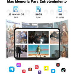 GOODTEL Tablette Android 15 10.1 Pouces 22Go RAM + 128Go ROM (2TB TF), Octa-Core, WLAN 5G, Gemini AI, GMS, Widevine L1, 8MP+5MP,