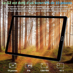 GOODTEL Tablette 10 Pouces Android 13 Quad-Core avec 10Go RAM + 64Go ROM (1To TF) | 5G + 2.4G WiFi | 6000mAh | GMS | BT5.0 | 8MP