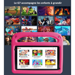 Goodtel tablette enfants android 11 de 7 pouces, 32go rom, wifi, bleutooth, gps, play store installé, double caméra, contrôle pa
