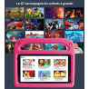 Goodtel tablette enfants android 11 de 7 pouces, 32go rom, wifi, bleutooth, gps, play store installé, double caméra, contrôle pa